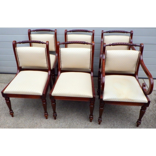 680 - A set of 6 (4+2) reproduction mahogany chairs