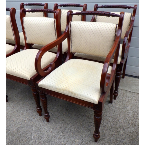 680 - A set of 6 (4+2) reproduction mahogany chairs