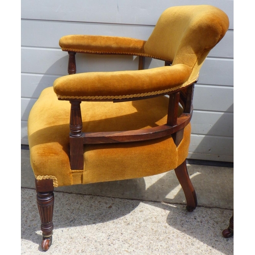 686 - A pair of Victorian inlaid Rosewood salon armchairs (2)