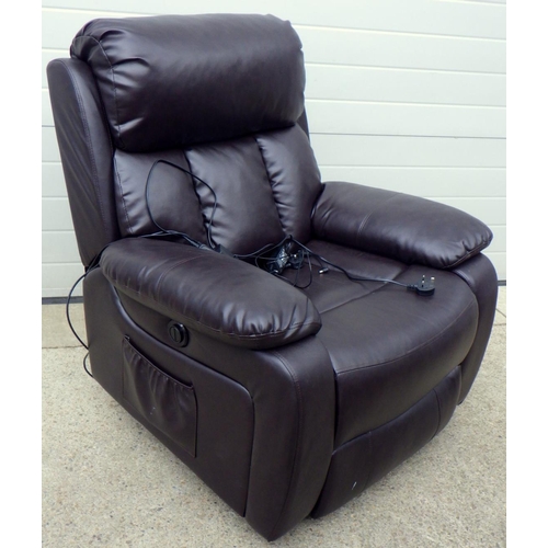 691 - A leather reclining arm chair