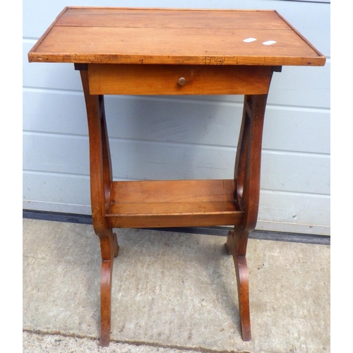 693 - A Lyre end side table 23cm tall