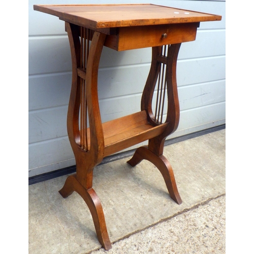 693 - A Lyre end side table 23cm tall