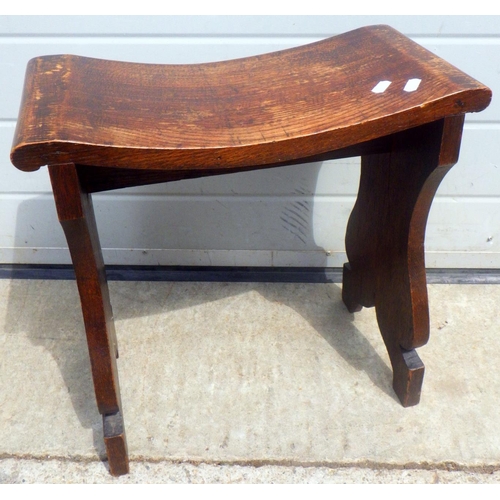 695 - An Arts & Crafts oak stool 42cm tall