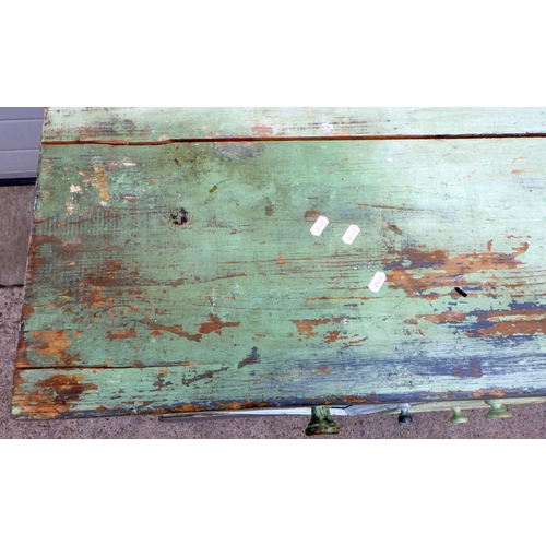 697 - A Victorian pine painted sideboard 145cm wide