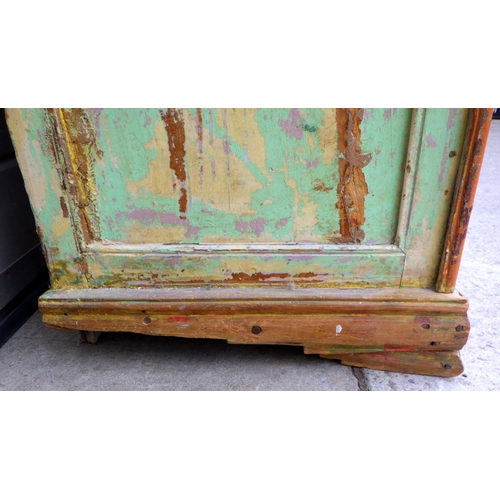 698 - A hardwood painted display cabinet 107 x 165cm