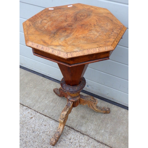 702 - A Victorian walnut sewing table af