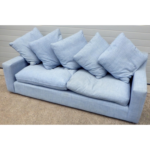 706 - A large light blue Loaf sofa 215cm wide