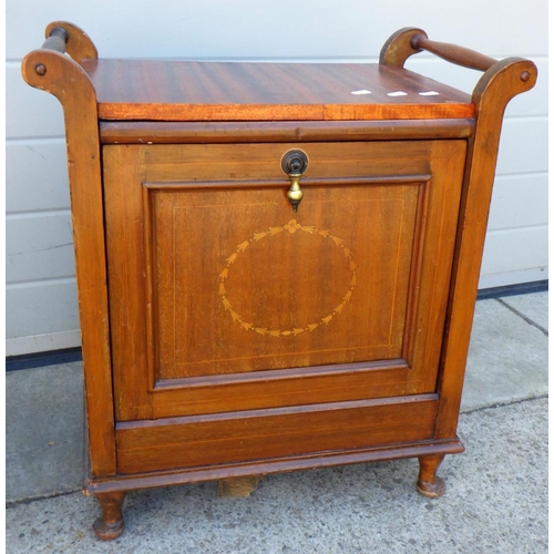 719 - An Edwardian inlaid stool