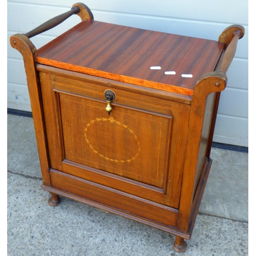 719 - An Edwardian inlaid stool