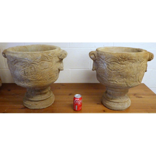 722 - A pair garden concrete planters 45cm tall