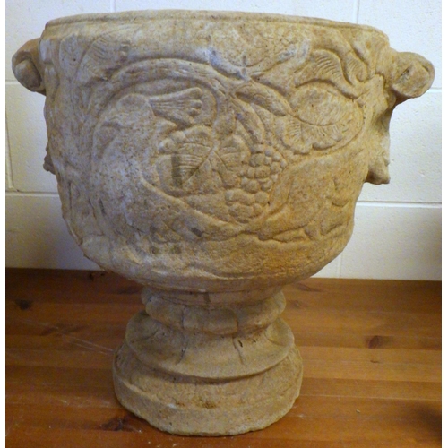 722 - A pair garden concrete planters 45cm tall