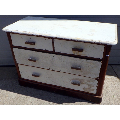 740 - A painted chest of drawers, 103cm wide