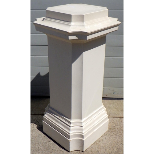 762 - A painted pine pedestal 110cm tall
  Ex. York Minster Stores