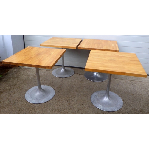 772 - Four square cafe tables 75cm sq af