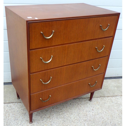778 - A mid century teak four drawer chest of drawers 76cm wide