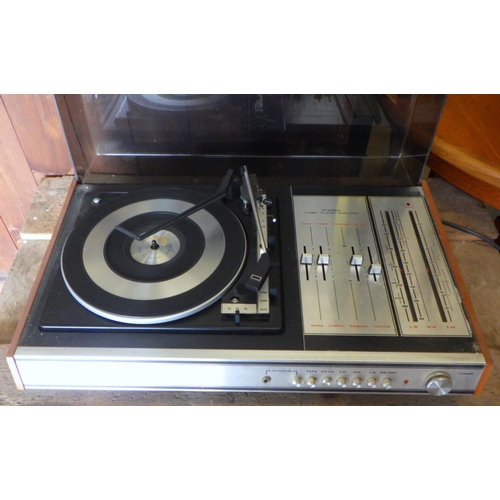 787 - An ITT KA2015 record player and speakers together with an Elizabethan reel-reel