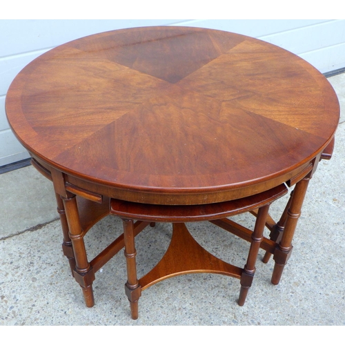 790 - A mahogany circular Reprodux nest of tables