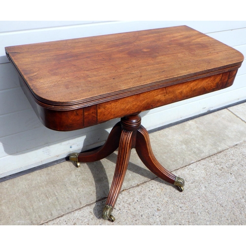 803 - A 19thC mahogany card table 102cm wide