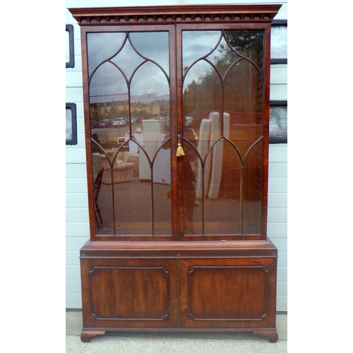 807 - A large Edwardian mahogany bookcase 140cm wide