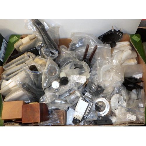 187 - A collection of microscope lenses and other parts, most ex.  Cooke Troughton Simms / Vickers York.  ... 