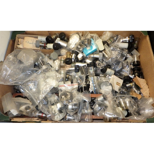 187 - A collection of microscope lenses and other parts, most ex.  Cooke Troughton Simms / Vickers York.  ... 