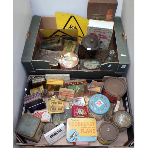 191 - Packaging tins, signs etc. (2)