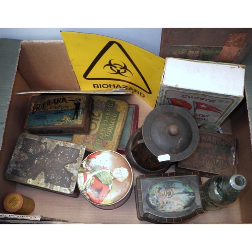 191 - Packaging tins, signs etc. (2)