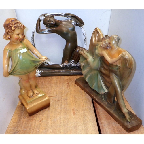 192 - A group of Art Deco and other plaster figures, all a/f (9)