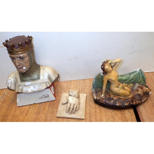 192 - A group of Art Deco and other plaster figures, all a/f (9)