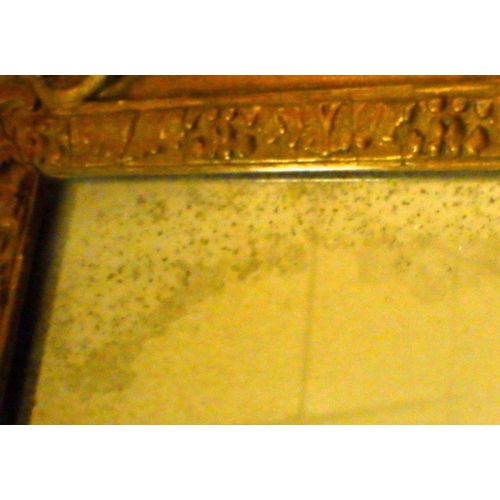 821 - A large 19thC gilt framed mirror, overpainted 140 x 190cm with paper label D.J McLauchlan, Blackfria... 