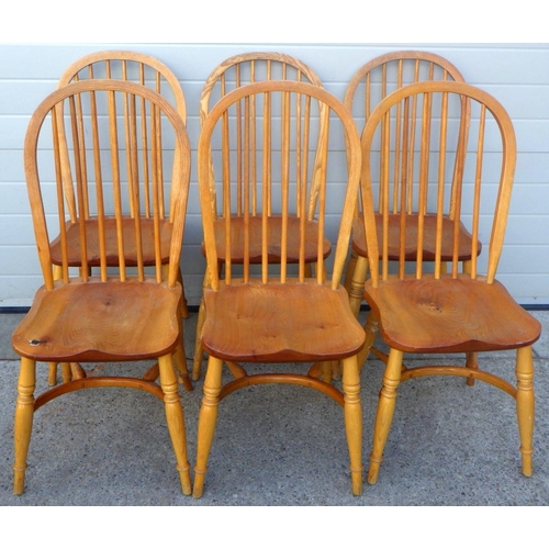 836 - A set of six hoop back kitchen chairs