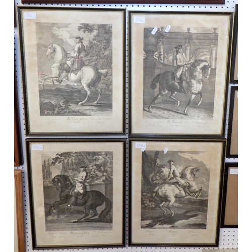 206 - A qty of 18th century and later prints, pictures and frames equestrian, field sports and topographic... 