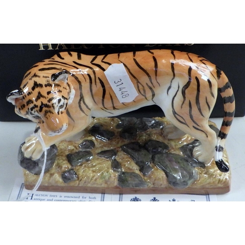 238 - A Halcyon Days Tiger figurine, boxed.