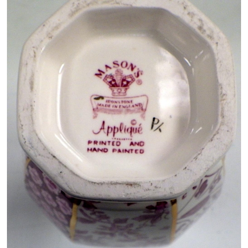 246 - A collection of ceramic thimbles incl Royal Crown Derby; a Mason's Applique vase. (3)