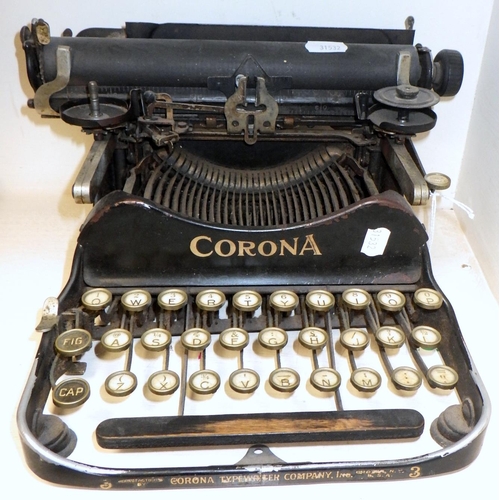 266 - A Corona 3 folding portable typewriter.  a/f