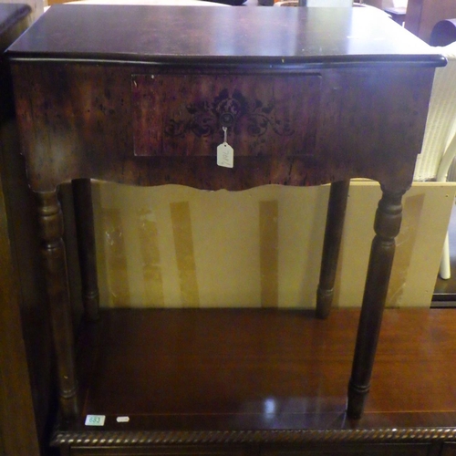 768 - A 1930s oak single door wardrobe 102cm wide, handle af & a modern side table (2)