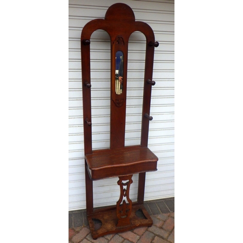 845 - A Victorian mahogany hallstand 62cm wide, missing trays