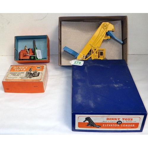 279 - A Dinky Toys die-cast 564 Elevator Loader, in original blue box with cardboard packing; together wit... 