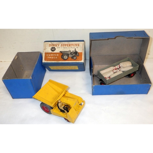 281 - A Dinky Toys die-cast 562 Dumper Truck, in original blue box; together with a Dinky Toys die-cast 55... 