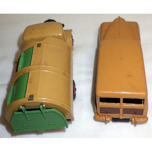 289 - Dinky Toys die-casts: a 252 Bedford Refuse Truck; a 344 Plymouth Estate Car. No boxes.