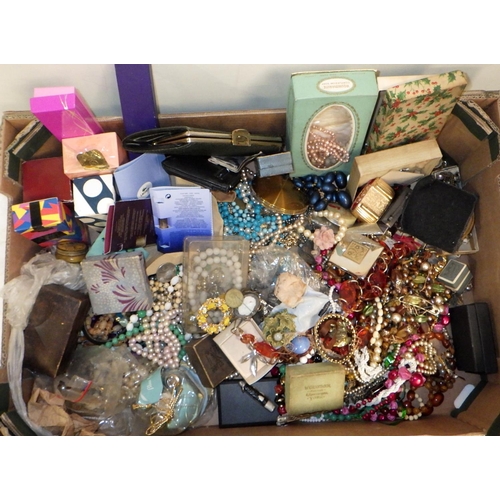 304 - A qty of costume jewellery, vintage perfumes etc