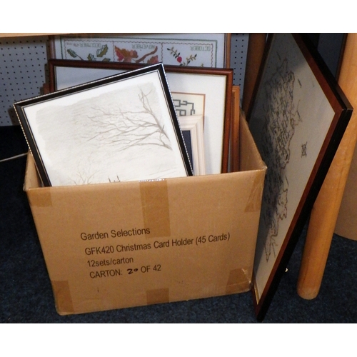 328 - After William Geldart, two limited edition prints; a wall mirror, a print depicting a Chinese dragon... 