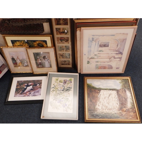 356 - A qty of framed pictures and prints.