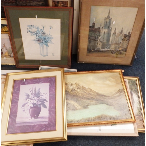 356 - A qty of framed pictures and prints.