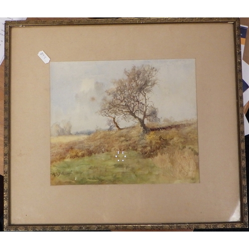 357 - A watercolour country view signed A.S Barton (?); a qty of 19th cent and later pictures and prints i... 