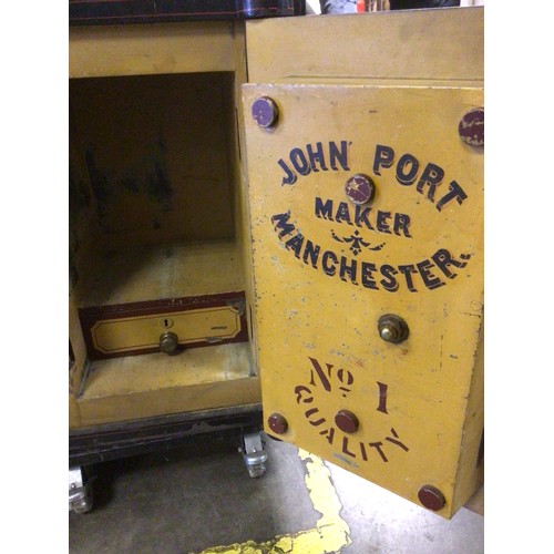 811 - A John Port Manchester safe 44cm x 61cm, missing brass slide