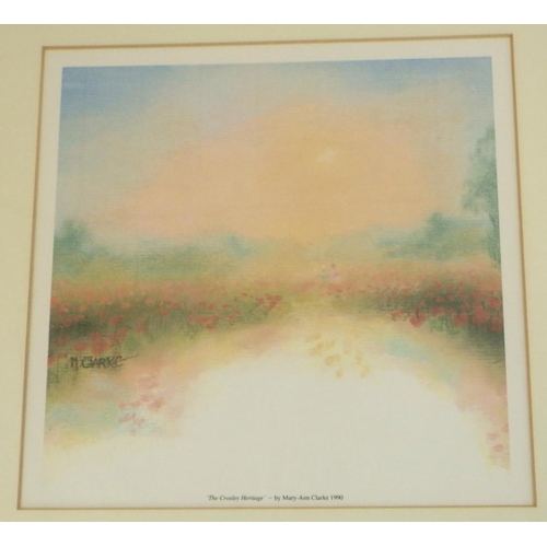 202 - A group of four prints: John forward Green Turtle signed print, Mary Ann Clarke print, Dawn Ride 80/... 
