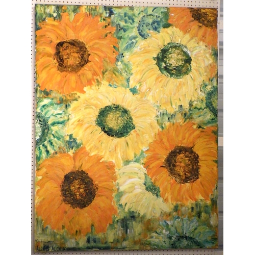 209 - Alexis Alexis '98  large floral oil on canvas  100 x 150cm
