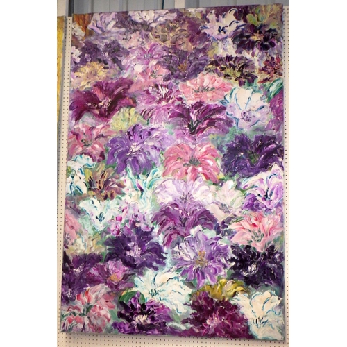 210 - Alexis Alexis '98  large floral oil on canvas  120 x 120cm