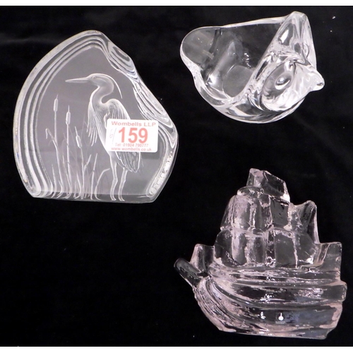 159 - A group of various glass sculptures (6)